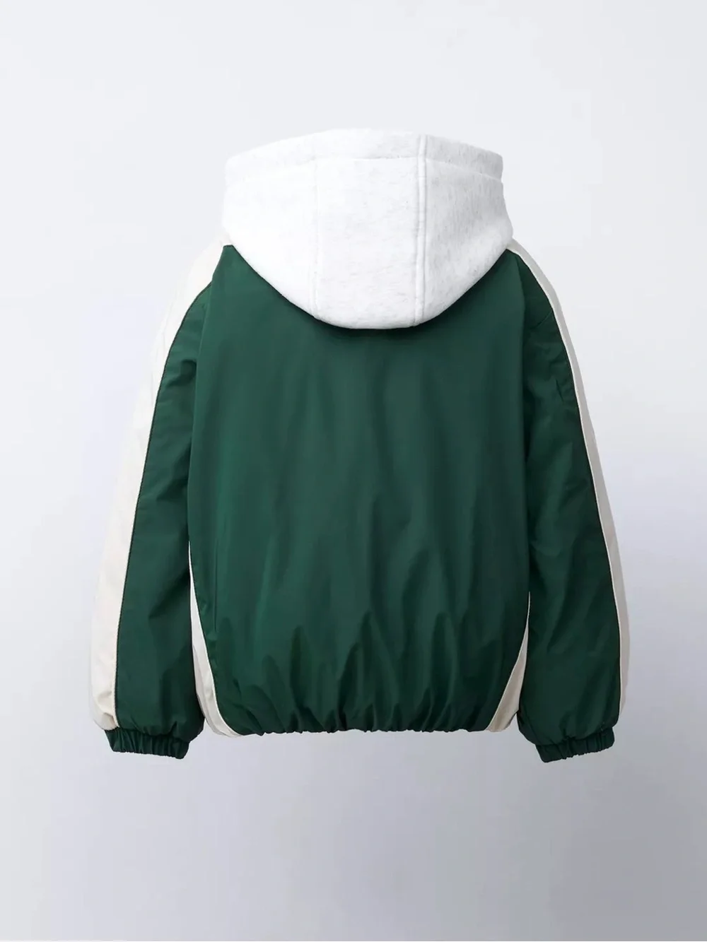 Zara Green 'LONDON' Bomber Jacket with Cream Stripes